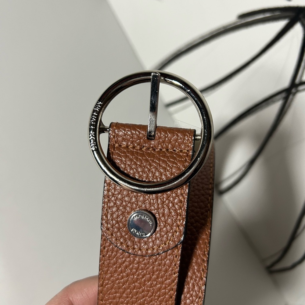 Michael Kors Brown Leather Belt with Silver Buckle, Reversible - Picture 3 of 7